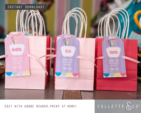 Baking Party Printable Thank You Gift Tag