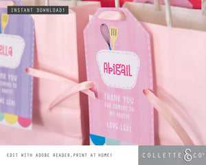 Baking Party Printable Thank You Gift Tag