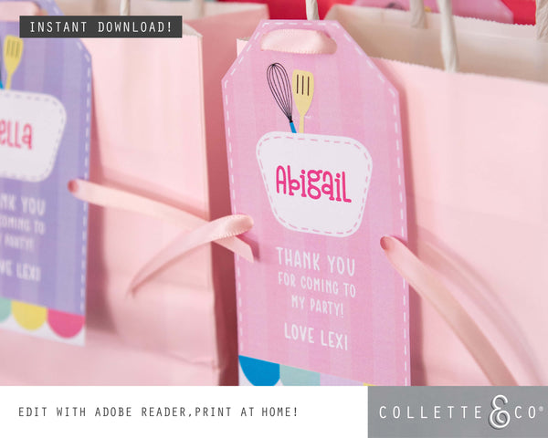 Baking Party Printable Thank You Gift Tag