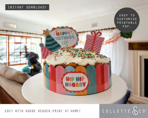 Toy Adoption Party Printable Cake Topper & Cake Wrap