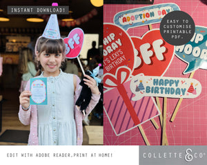 Toy Adoption Party Printable Photo Booth Signs