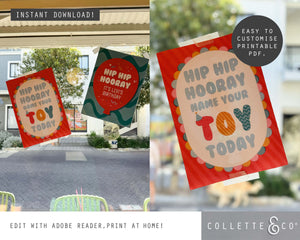 Toy Adoption Party Printable Posters