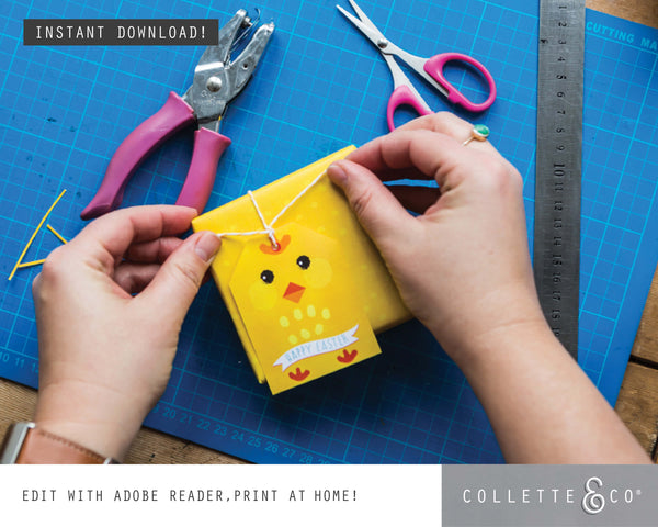 Easter Printable Gift Wrap & Tags Little Chick