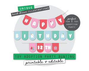 Toy Adoption Party Printable Bunting