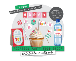 Toy Adoption Party Printable Food Decor