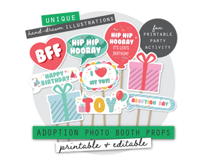Toy Adoption Party Printable Photo Booth Signs