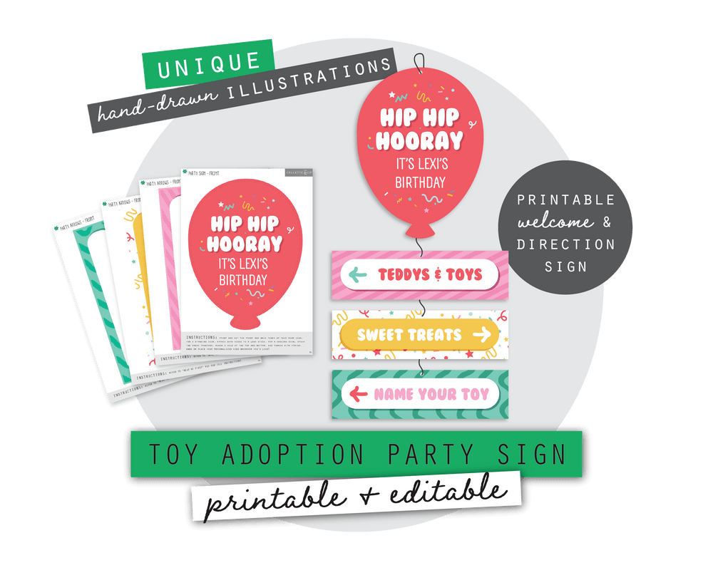 Toy Adoption Party Printable Room Sign