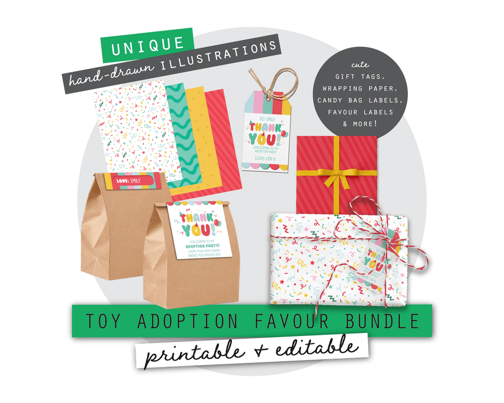 Toy Adoption Party Printable Favour Pack