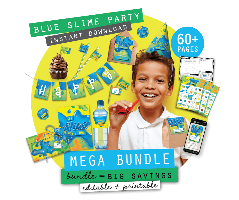 Blue Slime Party Pack Printables