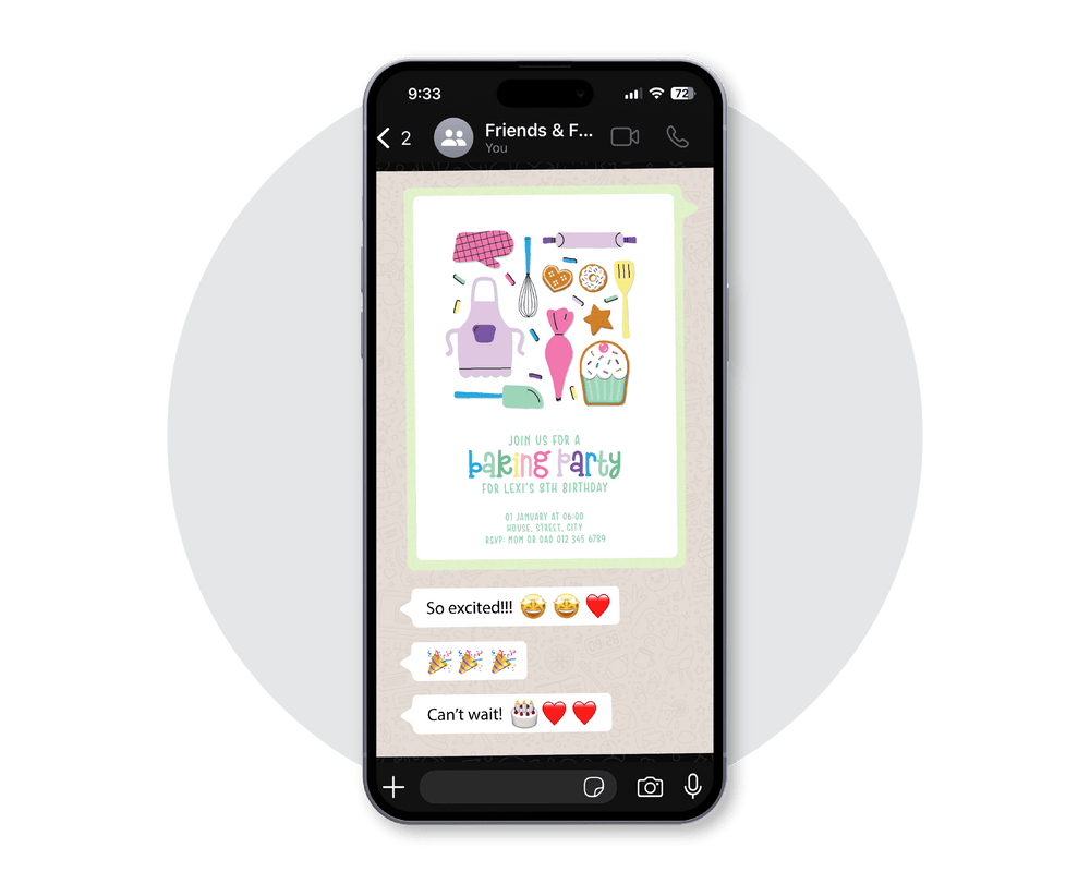 Baking Digital Party Invitation
