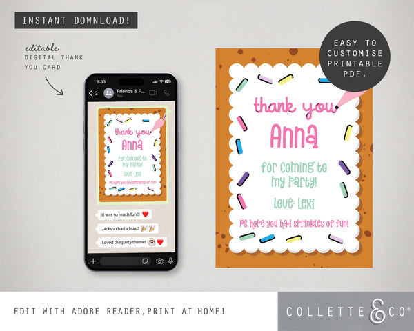 Baking Digital Party Thank You Card 02