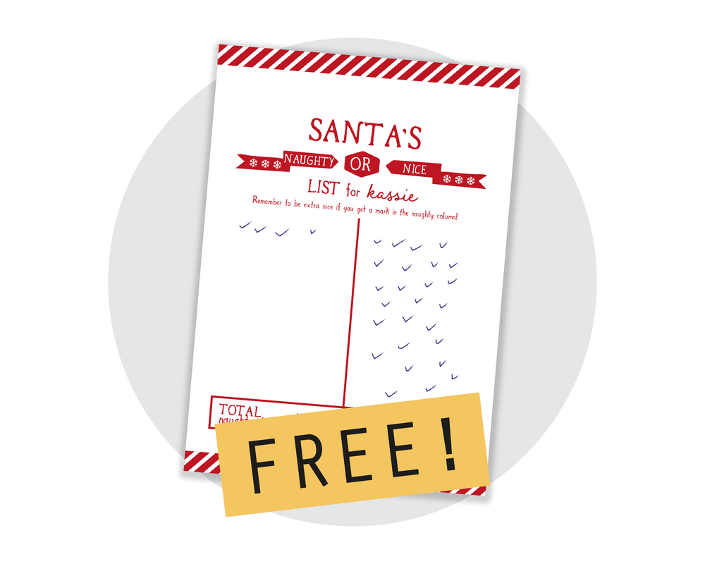 FREE Christmas Printable Behaviour Chart Naughty or Nice