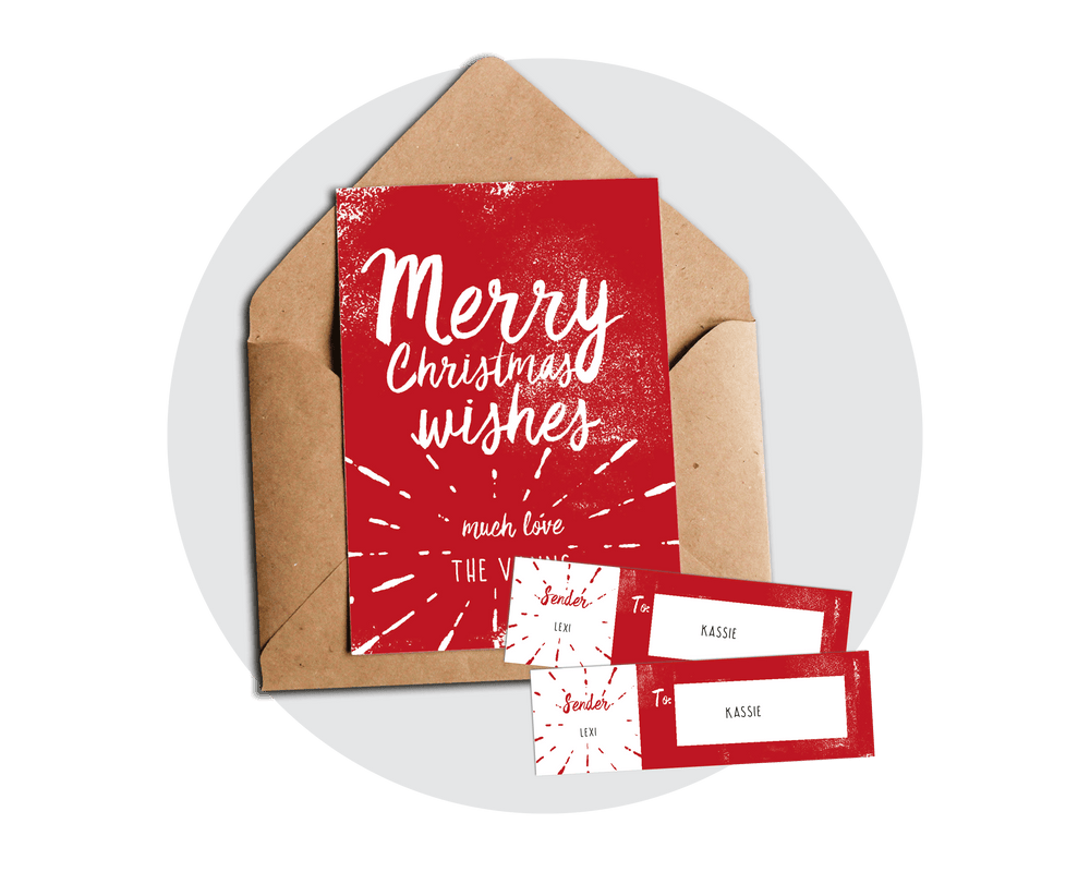 Christmas Printable Card & Envelope Labels
