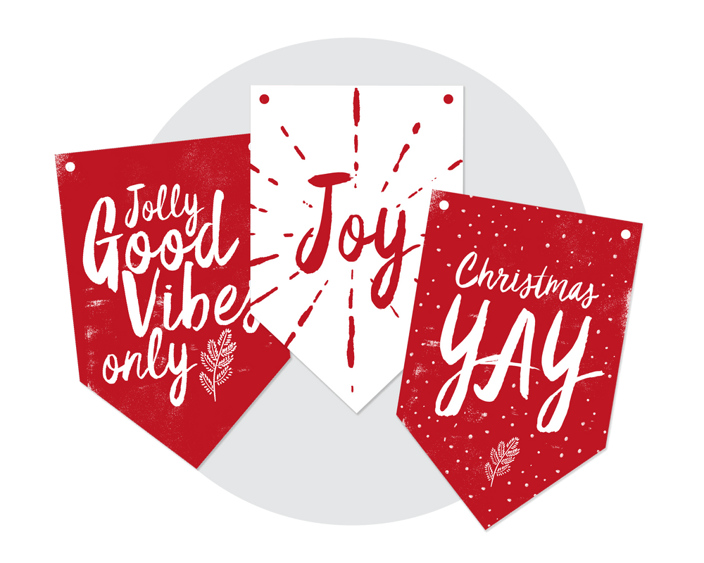 Christmas Printable Decor Banner Flags