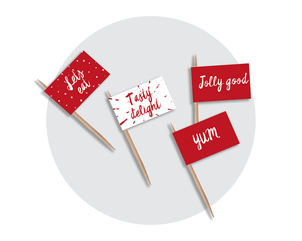 Christmas Printable Decor Food Flags