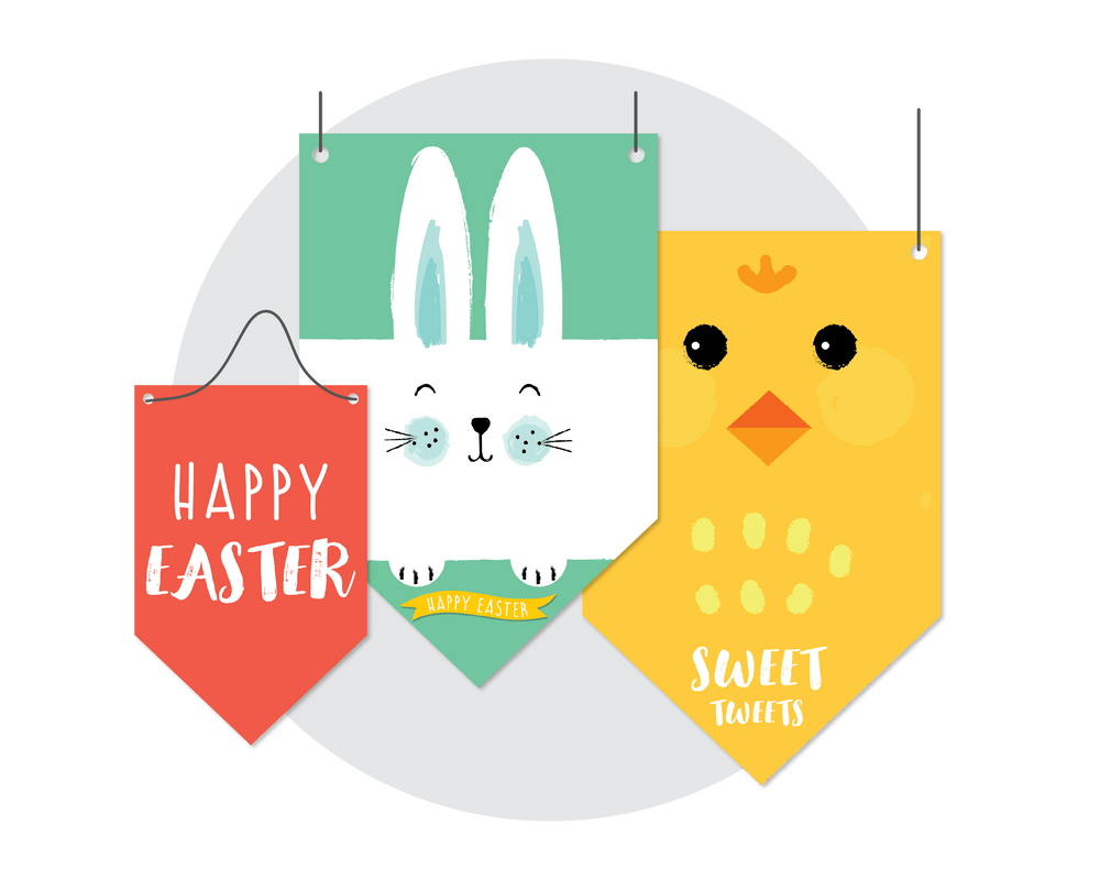 Easter Printable Decor Banner Flags