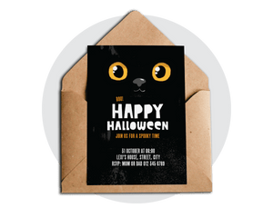 Halloween Printable Cat Invitation