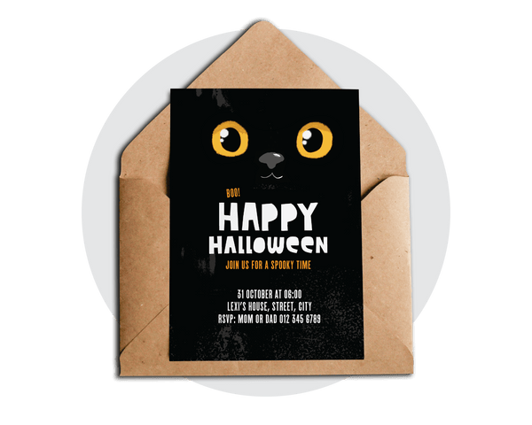 Halloween Printable Cat Invitation