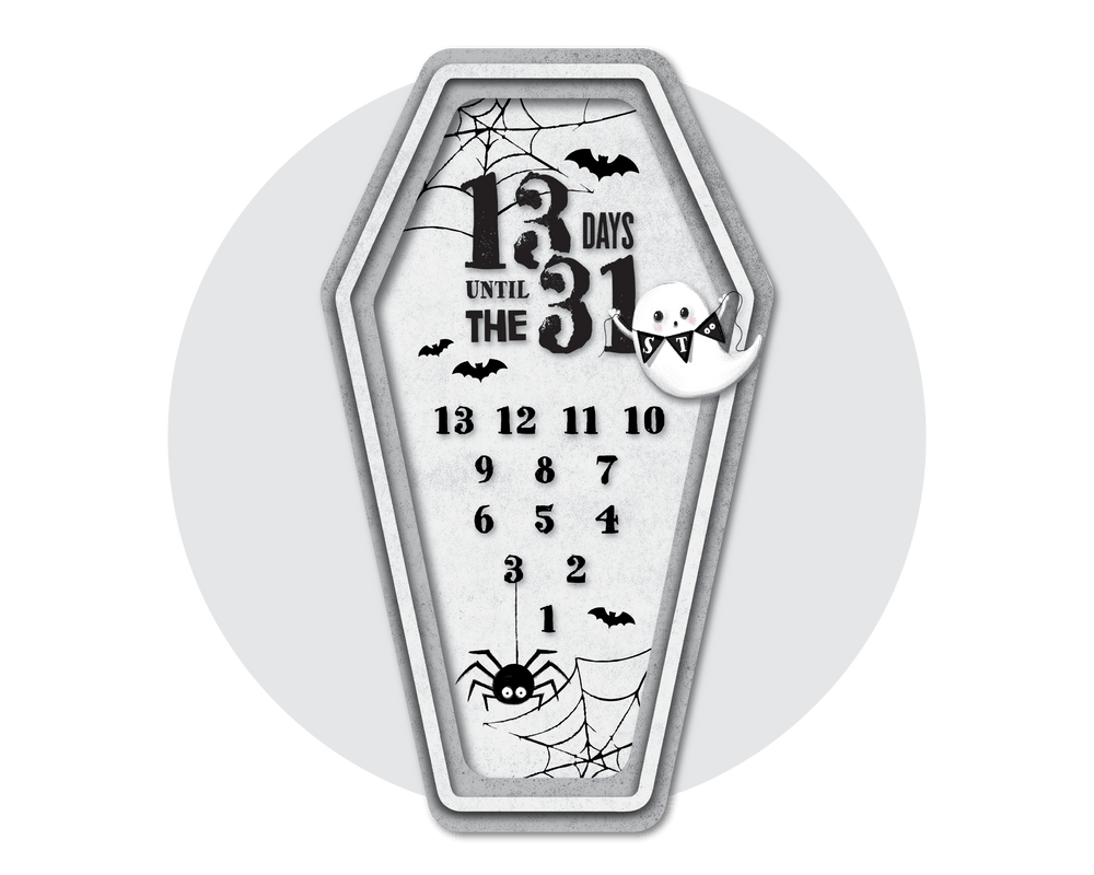 Halloween Printable Coffin Countdown Calendar