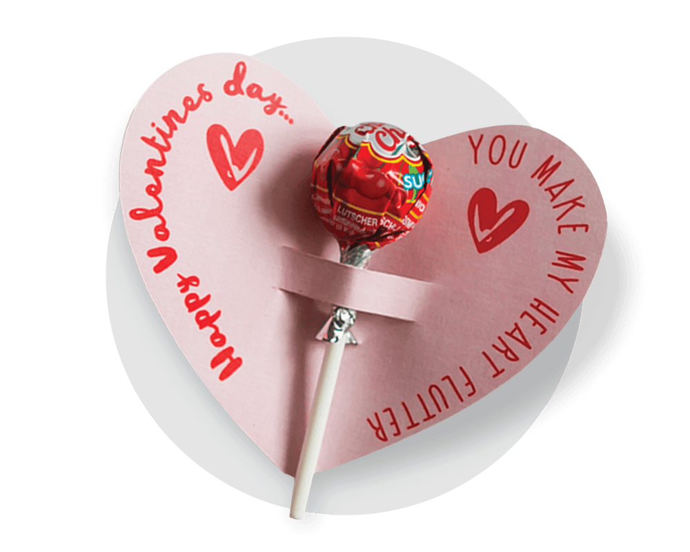 Valentine's Day Printable Lollypop Butterfly Party Favour