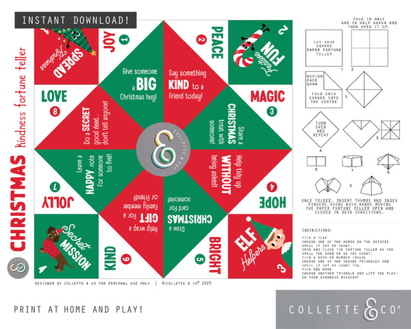 Printable Christmas Kindness Fortune Teller