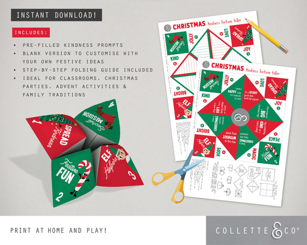Printable Christmas Kindness Fortune Teller