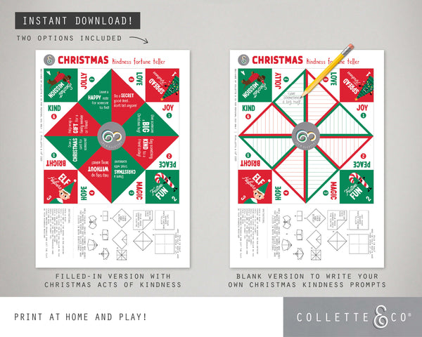 Printable Christmas Kindness Fortune Teller