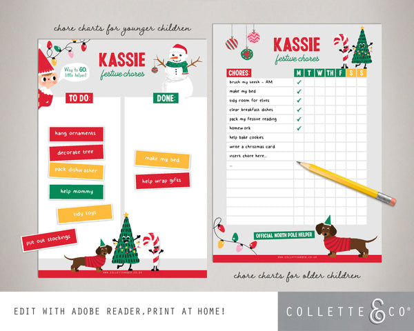 Printable Christmas Chore Chart