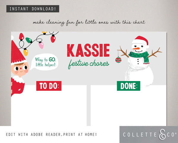 Printable Christmas Chore Chart