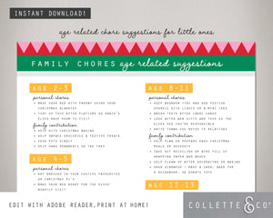 Printable Christmas Chore Chart