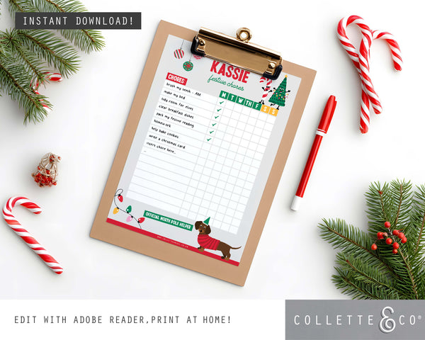 Printable Christmas Chore Chart