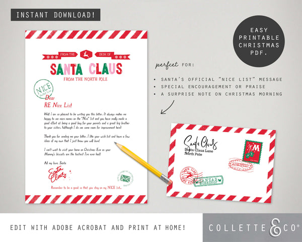 Printable Christmas Letter from Santa