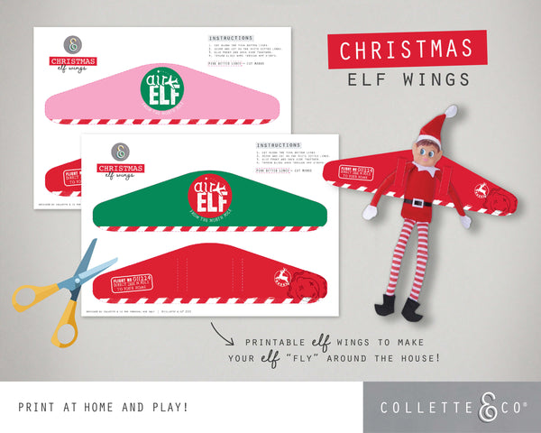 Printable Christmas Mini Elf Wings