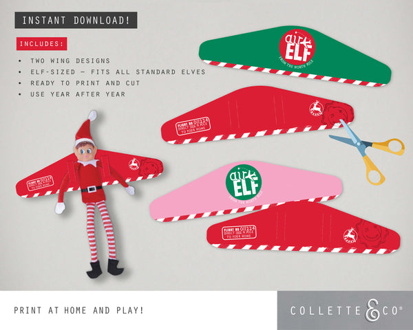 Printable Christmas Mini Elf Wings