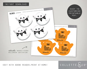 Halloween Printable Ghost Invitation