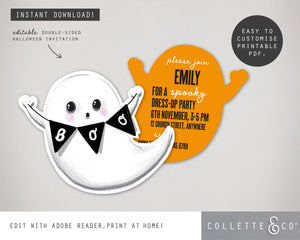 Halloween Printable Ghost Invitation