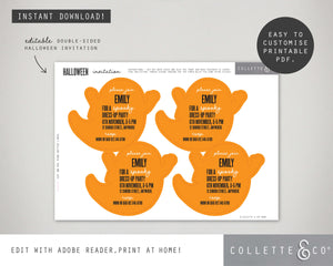 Halloween Printable Ghost Invitation