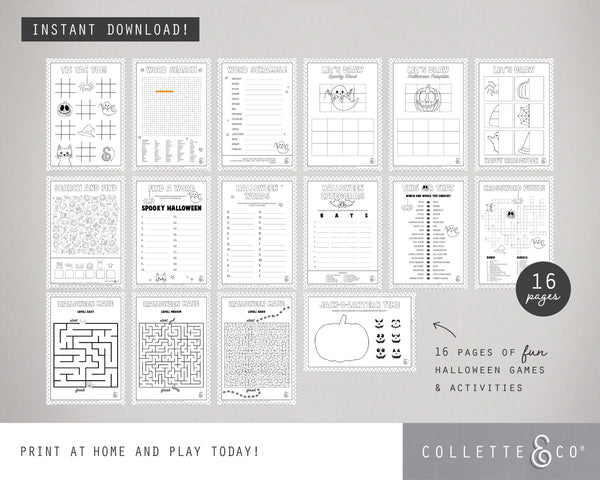 Halloween Printable Activity Sheet Bundle