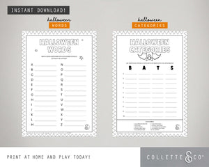 Halloween Printable Activity Sheet Bundle