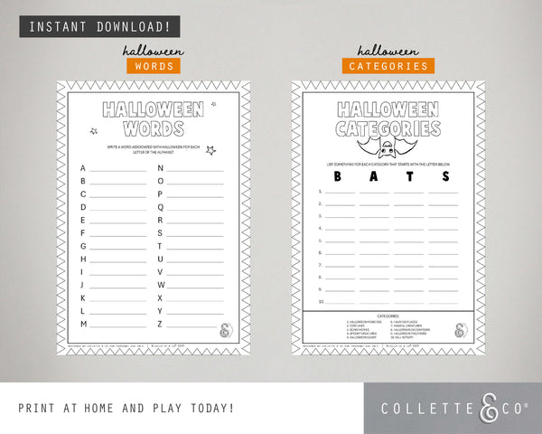 Halloween Printable Activity Sheet Bundle