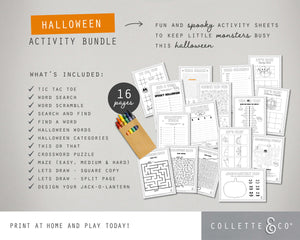 Halloween Printable Activity Sheet Bundle