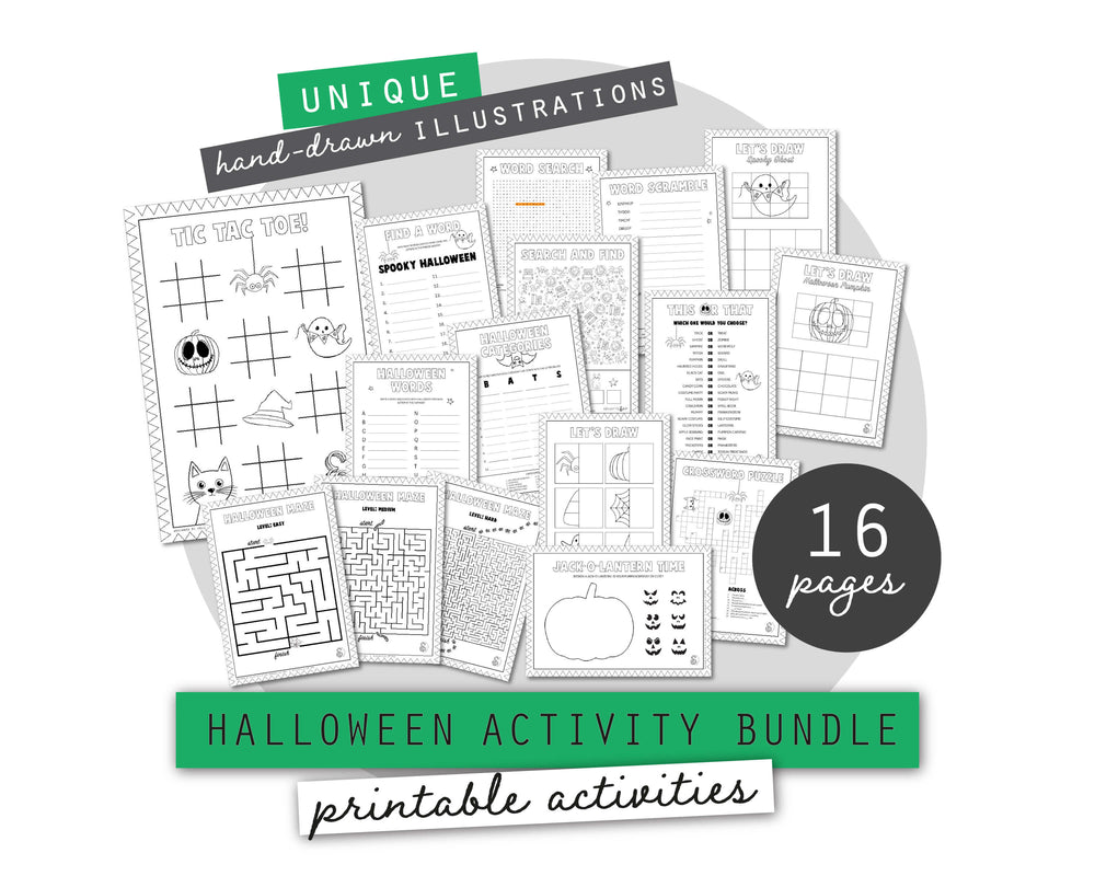 Halloween Printable Activity Sheet Bundle