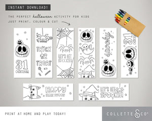 Halloween Printable Colouring Bookmarks