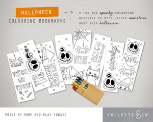 Halloween Printable Colouring Bookmarks