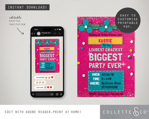 Trolls Party Digital Invitation