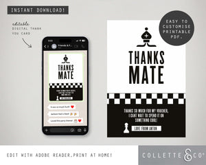 Chess Party Digital Thank You Card