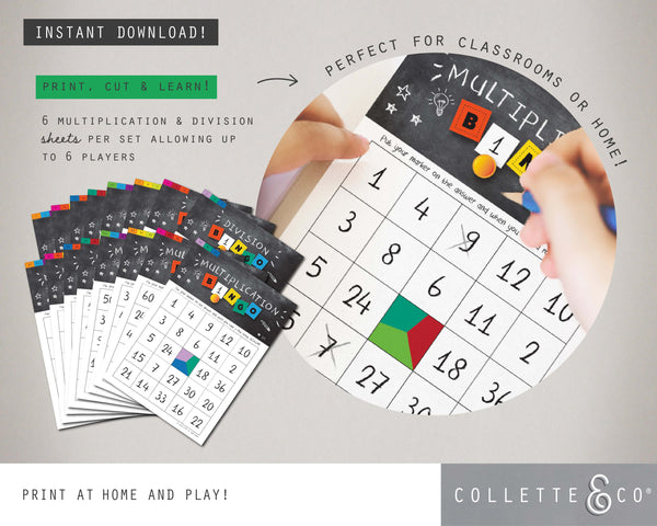 Multiplication & Division Printable Bingo BUNDLE