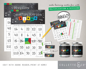 Multiplication & Division Printable Bingo BUNDLE