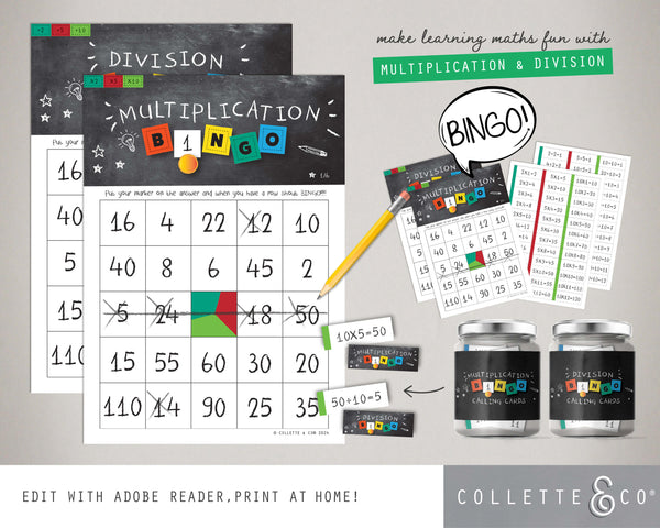 Multiplication & Division Printable Bingo BUNDLE