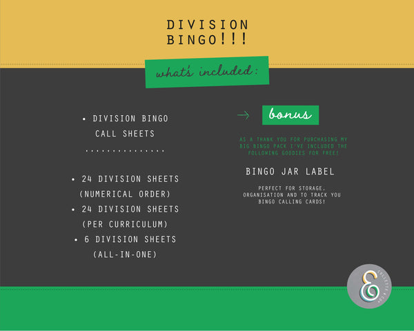 Division Printable Bingo